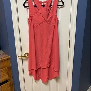 Cato Summer Punch Pink Ponte Skater Dress Strappy Neckline Size m